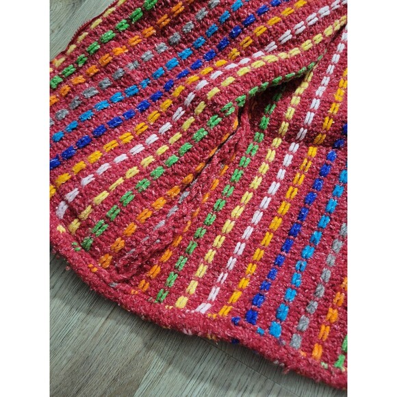 Ice - Ame Handmade in Ecuador full zip rainbow cardigan sweater wool blend Small - Picture 4 of 8